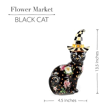Amazon.com: MACKENZIE-CHILDS Flower Market Black Cat